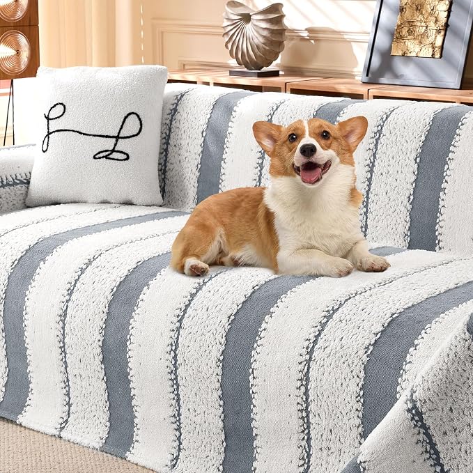 Non Slip Couch Covers for 2 Cushion Couch Sofa, Pet Friendly Sofa Covers Washable, Heavy Duty Scratch Resistant Furniture Cover for Dogs Fits Love Seat, 71" x 102" by WTHAVEN