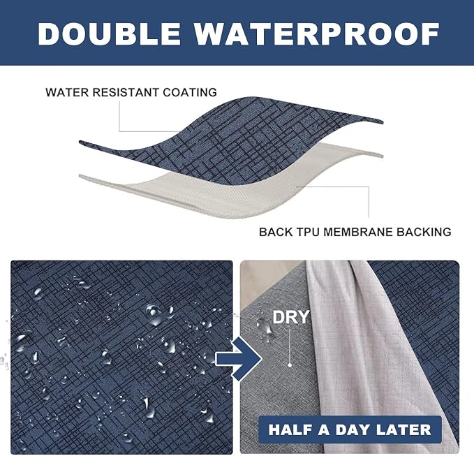 NILUOH RV Dinette Cushion Covers Waterproof Couch Cushion Slipcovers Stretch Camper Cushions Cover Replacement Sofa Slipover for Travel Trailer Couch Includes 2 Backrest Cover & 2 Bench Cover,01 - Image 3
