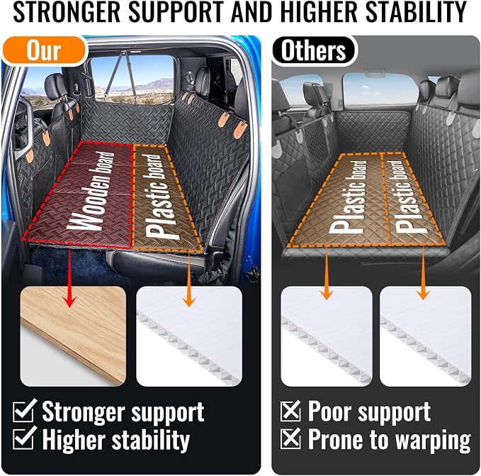 MAXFUT Dog Back Seat Extender for Truck,Truck Dog Seat Cover Back Seat,Dog Hammock for Truck,Hard Bottom Seat Extender,Pet Seat Covers for F150/RAM1500/Silverado - Image 4