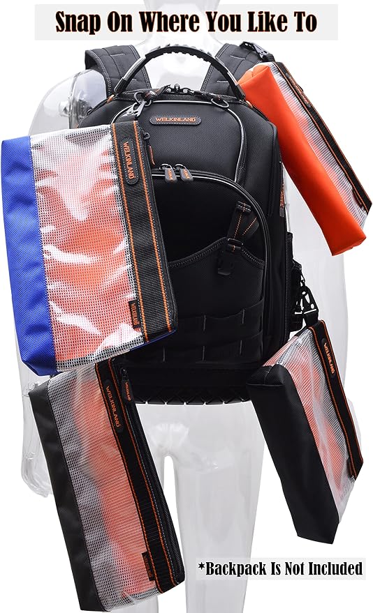 WELKINLAND Clear Tool Pouch, 4PCS Tool pouches, 13" Tools pouch, Zipper tool pouch, Tool pouch bag, Tool bag organizer, Small tool bag, Small tool pouch, Small tool bags, Tool pouches with zipper - Image 5
