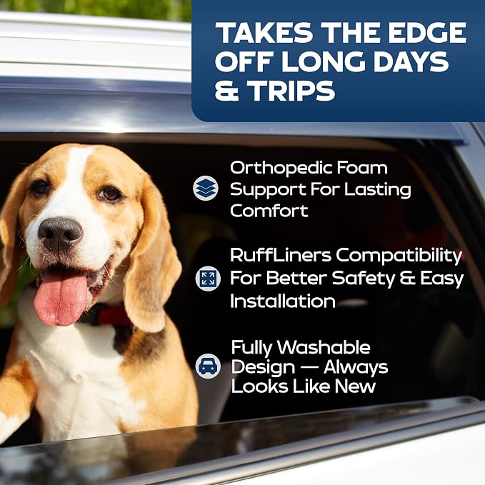 Ruff Liners XL Back Seat Dog Bed Cushion, Gray – As Seen on Shark Tank – for XL Seat Extenders/Floor Covers – Waterproof, Machine-Washable – Backseat Dog Bed with Rebound Foam - Image 5