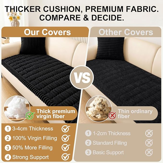 Smiry Couch Cover for Dogs, Non Slip Washable Sofa Protector for Pets | Soft Furniture Cover for Leather & Fabric Couches, Cozy Protect Against Fur, Dirt & Messes, Pet Friendly, 35.4"x70.9" - Image 5