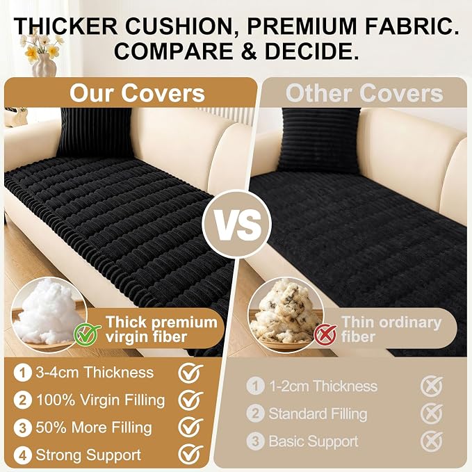 Smiry Couch Cover for Dogs, Non Slip Washable Sofa Protector for Pets | Soft Furniture Cover for Leather & Fabric Couches, Cozy Protect Against Fur, Dirt & Messes, Pet Friendly, 43"x82.7" - Image 5