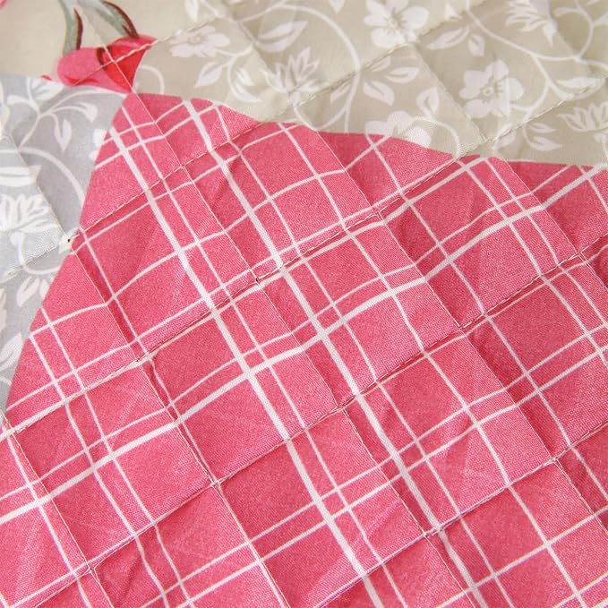 Cmfshape Skidproof Sofa Cover-Patchwork Sofa Slipcover with Elastic Straps-Easy Fit Slip Cover-Rose Washable Furniture Protector for Pets and Kids(Recliner,Pink&Grey) - Image 9