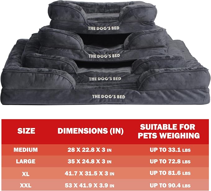 The Dog’s Bed Orthopedic Bolster Dog Bed Replacement Outer Cover - for CertiPUR-Certified Foam Beds, Flannel Fabric, Grey, XXL - Image 4