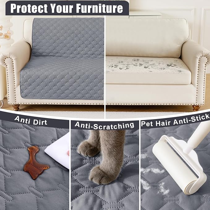 Smiry Waterproof Dog Bed Cover Blanket, Reversible Pet Blanket | Soft Reversible, Washable Leakproof Cats Dogs Couch Cover for Sofa, Couch, Furniture (52x82 Inch) - Image 4