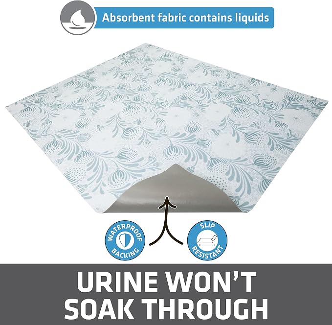 Drymate Cat Litter Box Mat, Litter Trapping Mat, Light Blue, 29x36 XL | Waterproof, Urine-Proof, Absorbent, Machine Washable, Soft on Paws, Contains Mess, Protects Floors, Kitten Supplies, USA Made - Image 3
