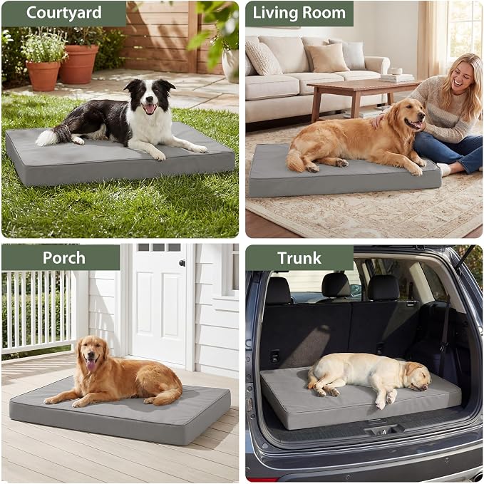 WNPETHOME Outdoor Waterproof Dog Bed Large Sized, Washable Creat Pad 42" | Outdoor & Indoor Use, For Large Sized Dog, Removable Washable Cover, Egg Crate Foam Orthopedic Dog Mat, Up to 90 lbs - Image 3