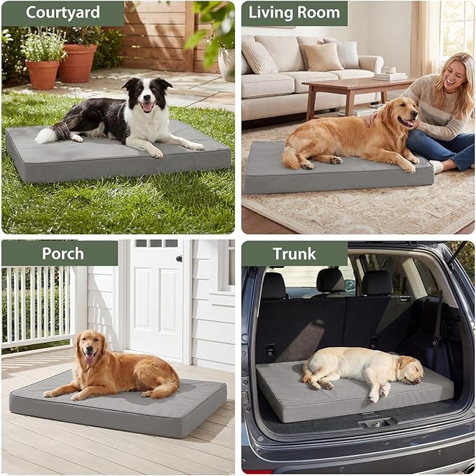WNPETHOME Outdoor Waterproof Dog Bed Large Sized, Washable Creat Pad 36" | Outdoor & Indoor Use, For Large Sized Dog, Removable Washable Cover, Egg Crate Foam Orthopedic Dog Mat, Up to 60 lbs - Image 3