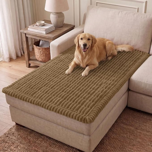 hyha Couch Cover for Dogs, Washable Non Slip Plush Flannel Sofa Protector | Thick Flannel, Silicone Anti-Slip Backing, Pet Hair & Scratch Protection, Fits Sofa & Loveseat (43" x 82.7") by hyha