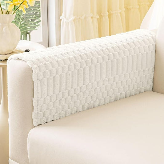 Smiry Waterproof Couch Covers for Dogs Washable, Non Slip Pet Sofa Cover | Plush Scratch Resistant Flannel Furniture Protector for Dogs, White, 27.6" x 27.6", 2 Pack by Smiry