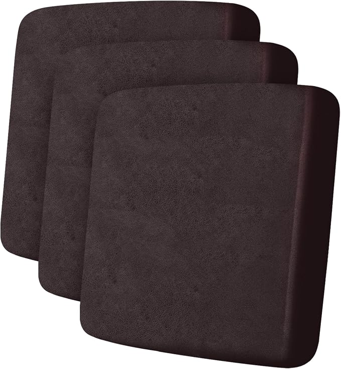 ANARACHON Leather Look Couch Cushion Covers Sofa Seat Slipcovers Sets Couches Furniture Protector for Sectional Armchair Loveseat Pets Kids Stretch Spandex Fabric (3 Cushion Sofa, Chocolate) by ANARACHON