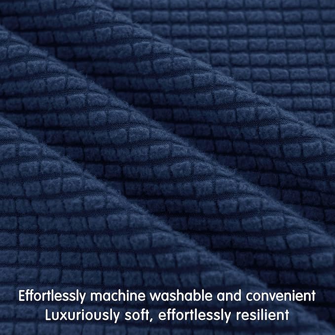 Hokway Stretch Couch Cushion Slipcovers Reversible Cushion Protector Slipcovers Sofa Cushion Protector Covers(Darkblue, Small) - Image 4