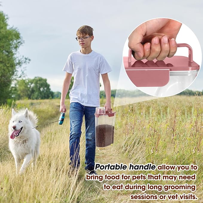 TBMax Portable Dog Food Storage Container 5 to 7 Lbs, Airtight Cat Food Container with Large Spout & Cup, Pet Food Storage Dispenser for Small Animal Kibble Storage, Dog Treat Bird Seed Container - Image 6