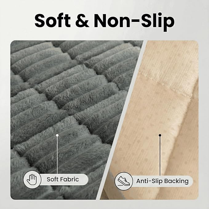 Non-Slip Sectional Couch Covers, Washable Pet Friendly Furniture Protector for Dogs Cats, Soft Thick Slipcover for L-Shaped Sofa (Sold by Piece, Not Set) (Dark Grey, 27.6"x82.5") - Image 3