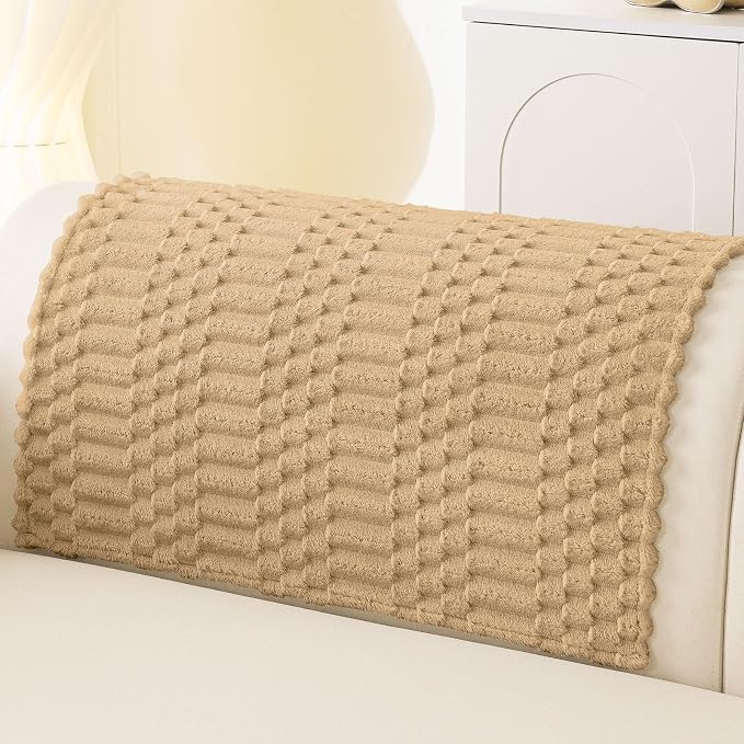Smiry Waterproof Couch Covers for Dogs Washable, Non Slip Pet Sofa Cover | Plush Scratch Resistant Flannel Furniture Protector for Dogs, Camel, 36" x 36" by Smiry