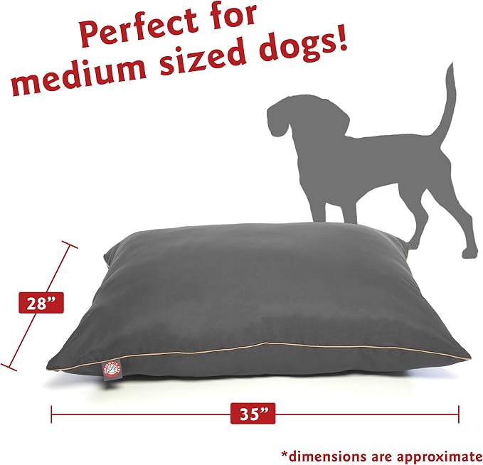 Majestic Pet Rectangle Medium Dog Bed Washable – Non Slip Comfy Pet Bed – Dog Crate Bed Super Value Pillow Dog Bed – Dog Kennel Bed for Sleeping - Dog Bed Medium Breed 35 x 28 Inch – Solid Gray - Image 2