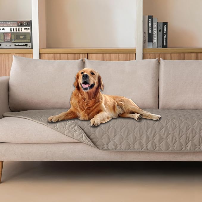 gogobunny 3X Stronger Waterproof Pet Blanket, Scratch Proof Furniture Protector for Dogs Cats, Reversible Cover 30x90 Inch, Dark Stone by gogobunny