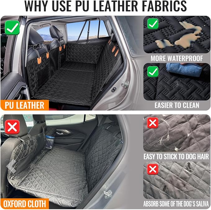 MAXFUT Dog Back Seat Extender,Backseat Pet Cover for Dogs,Rear Dog Car Seat Cover for Back Seat,Hard Bottom Car Seat Cover for Dogs, Dog Hammock for Car - Image 2