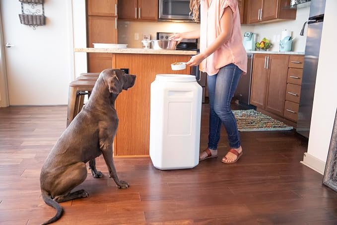 Vittles Vault Traditional Pet Food Storage Container For Dog Kibbles/Bird Seed/Oatmeal/Rice/Flour/Cereal, BPA Free Plastic, Sealed Airtight For Cat Food, Up To 80 lb, Made in USA, With Scoop, Gray - Image 15