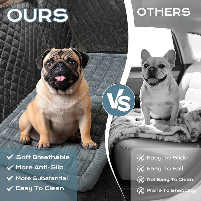 Backseat Dog Bed Mat for Car, Dog Blanket for Car (53" x 24") | Pet Car Blanket Soft and Comfortable, Upgraded Bottom Non-Slip, Washable Travel Pet Mat for Cars Trucks and SUVs - Image 2
