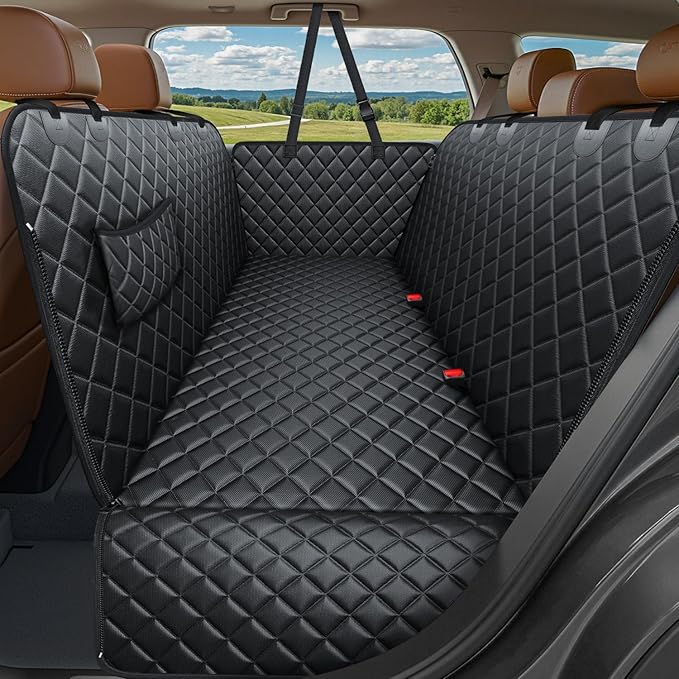 URPOWER 900D Heavy Duty Dog Seat Cover for Back Seat, Waterproof Hammock | 60% Tougher than 600D Oxford, Side Flaps with Zippers, Scratch Resistant, Non-Slip, Machine Washable, Fits Cars & SUVs by URPOWER
