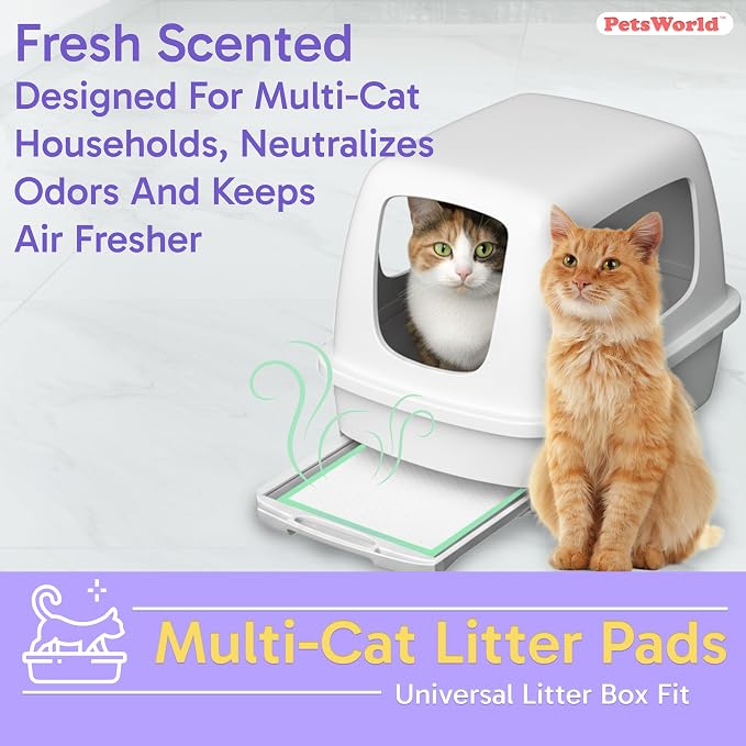 PetsWorld Universal Fit Multi-Cat Pad Refills for Litter Box, Fresh Scented, Ultra-Absorbent, Odor Control, Pack of 600 - Image 3