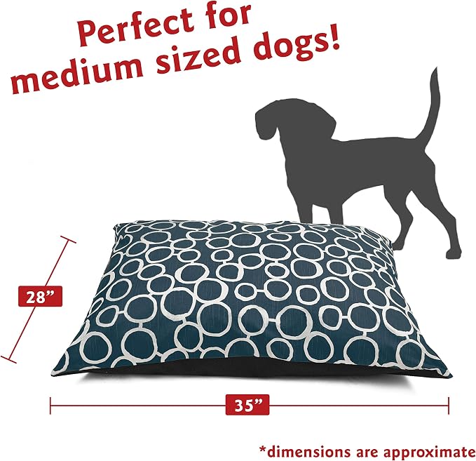 Majestic Pet Rectangle Medium Dog Bed - Washable Non Slip Comfy - Dog Crate Kennel Bed - Medium Breed 35x28 Inch - Fusion Navy - Image 2