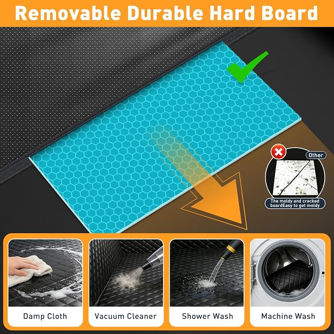 HOB4U Dog Car Seat Cover for Back Seat, Hard Bottom Dog Back Seat Extender | Dog Hammock for Car SUV and Truck, Waterproof, Supports 400LBS, Anti Scratch, Easy to Clean - Image 4