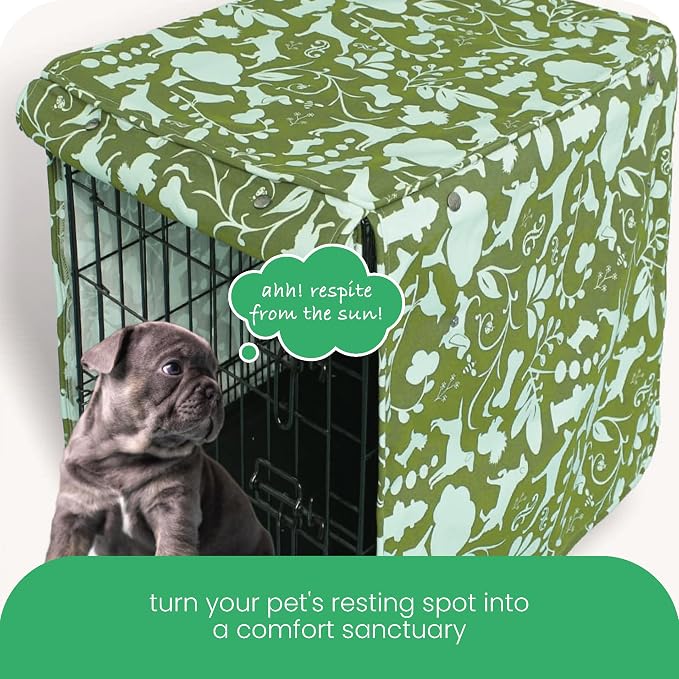 Molly Mutt Amarillo by Morning Dog Crate Cover, 100% Cotton Canvas Cover with 2 Roll-Up Panels, Ideal for Dog or Cat Crate, Durable, Washable, and Free of Harmful Chemicals, 36" x 24" x 27" - Image 7