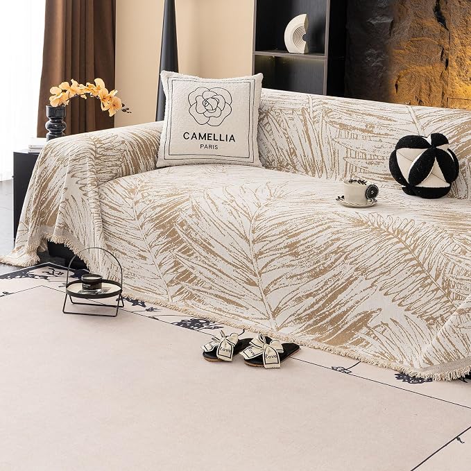 ROOMLIFE Couch Cover Boho Sofa Covers for 3 Cushion Couch Washable | Furniture Protector Sofa Couch Cover for Dogs, Soft Breathable Sofa Slipcover, Couch Throw Blankets with Tassels 71''X150'' - Image 3