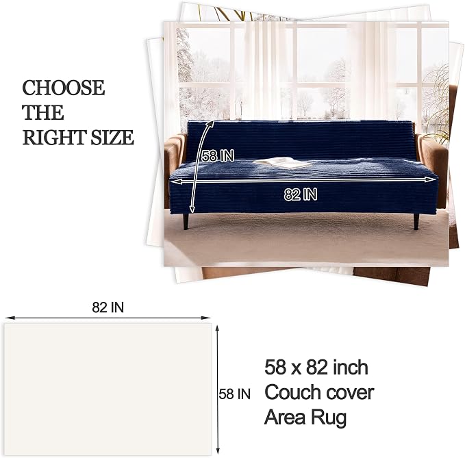 Waterproof Couch Cover for Dogs Non-Slip, Fuzzy Soft Pet Couch Covers for Sofa, Pet Friendly Area Rug Dog Bed Covers Washable Sofa Cover Mat (Navy Blue, 58" x 82" 1 Pack) - Image 5