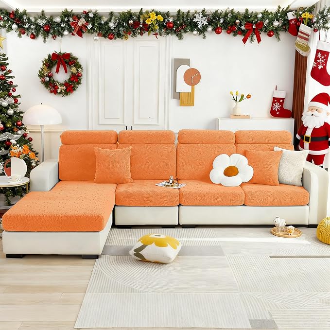 hyha Individual Couch Cushion Covers, Sofa Seat Cushion Covers Washable | Stretch Dog Couch Cover, Elastic Bottom, Anti-Slip Furniture Protector, Ideal For Pets & Kids, Durable Sofa Slipcover, 3 Pcs - Image 2