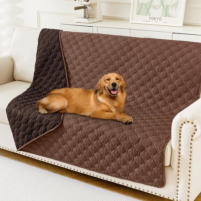 Smiry Waterproof Dog Bed Cover Blanket, Reversible Pet Blanket | Soft Reversible, Washable Leakproof Cats Dogs Couch Cover for Sofa, Couch, Furniture (68x82 Inch) by Smiry