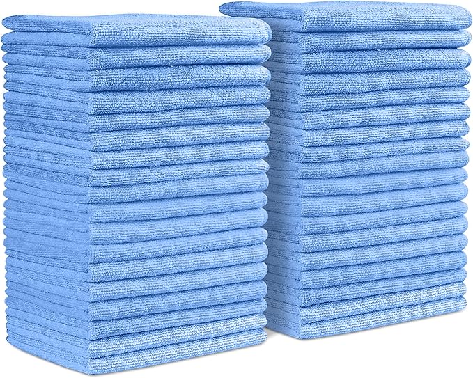 Microfiber Cleaning Cloths (Value Pack of 36) Size 16" x 16" Large, Highly Absorbent Cleaning Rags, Lint Free Towels, Reusable and Washable, Microfiber Towels for Cars by Unknown