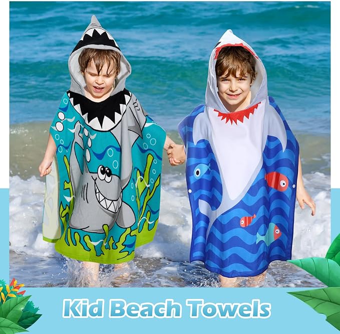 Oudain 6 Pcs Kids Hooded Towel Kids Bath Towels with Hood Microfiber Baby Pool Beach Towel for Boy Girls Toddler (47 x 24 Inch,Cute Style) - Image 6