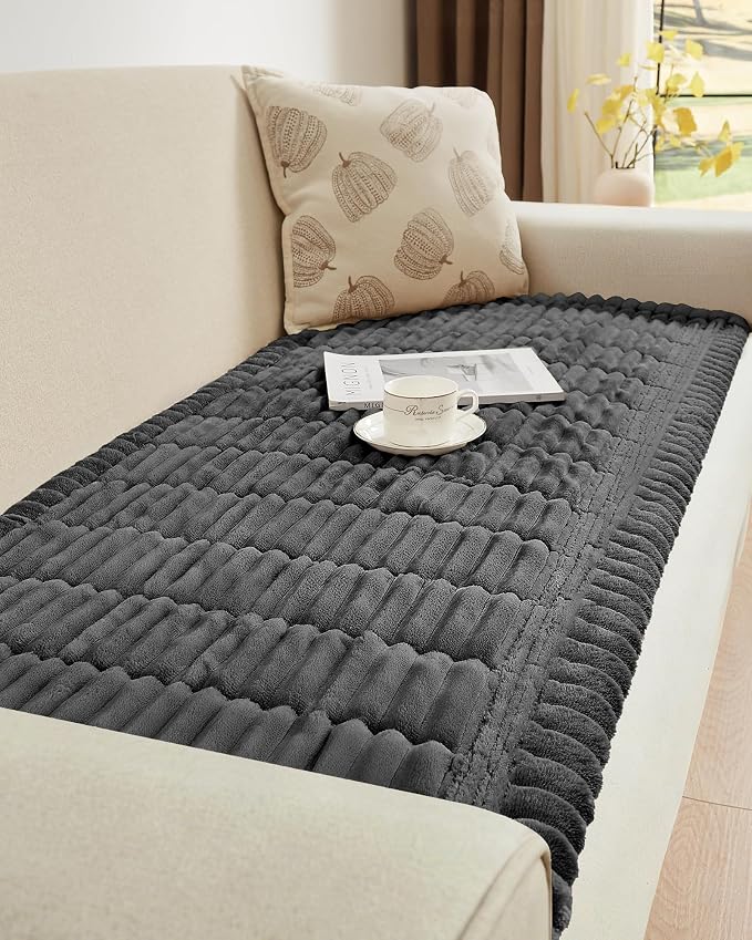 Couch Cover for Dogs Cats, Non Slip Washable Pet Sofa Protector, Plush | Polyester plush, non-slip silicone, machine washable, sofa sectional loveseat recliner, fur scratches muddy paws protection by Unknown