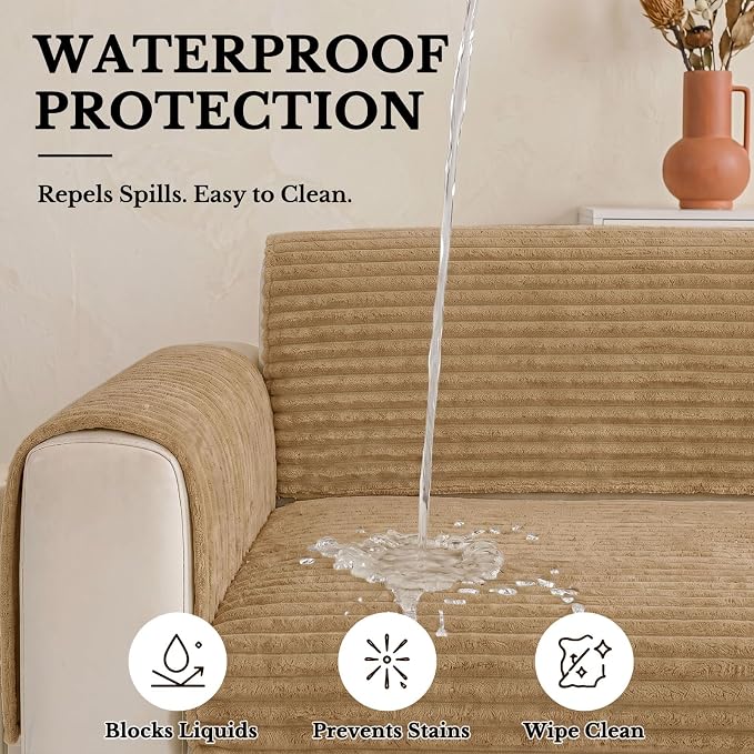Smiry Waterproof Couch Cover for Dogs, Washable Non Slip Plush Protector | Waterproof Protection, Plush Flannel, Non Slip Backing, Pet Hair & Scratch Protection, Soft Cover (36" x 47") - Image 4
