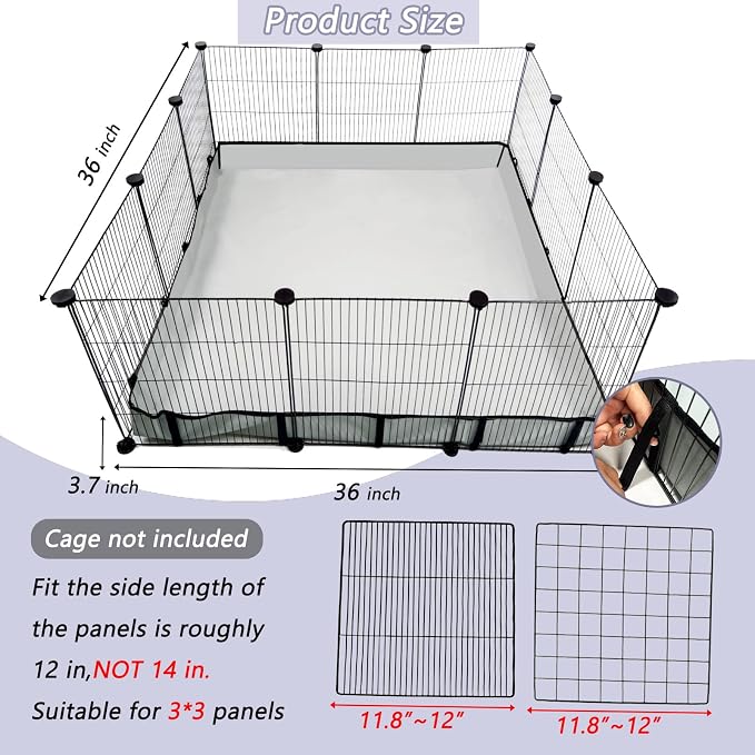 DZWLKJ Guinea Pig Cage Liner Tarp Bottom Waterproof and Washable Base Also for Rabbits, Bunny, Chinchesillas, Hedgehog, Ferrets and Other Small Animals(36x36 inches) - Image 2