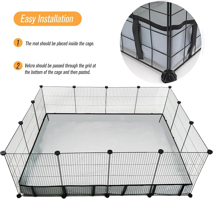 Guinea Pig Cage Liner Tarp Bottom Waterproof and Washable Base Also for Rabbits, Bunny, Chinchesillas, Hedgehog, Ferrets and Other Small Animals(42x56 inches) - Image 3
