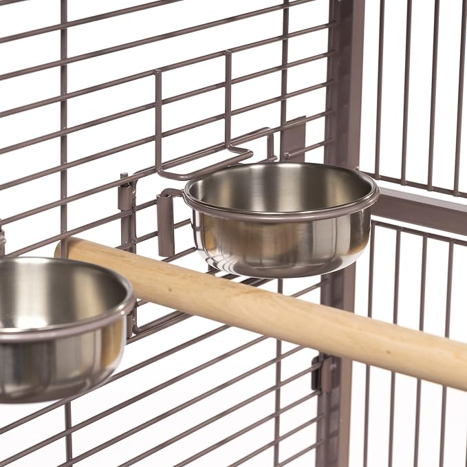 Prevue Pet Products Playtop Bird Cage - Medium Cage with Wheels for Parrots, Conures, Cockatiels, & Similarly Sized Birds, with Rolling Stand and Seed Guard - Blush Finish - Image 15