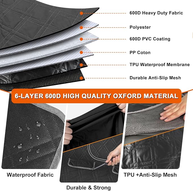 Dog Car Seat Cover Fit for 2010-2026 Volkswagen Jetta | Waterproof Pet Bench Seat Cover for Back Seat, 600D Heavy Duty Scratch Proof Nonslip Truck Seat Covers for Dogs - Image 4