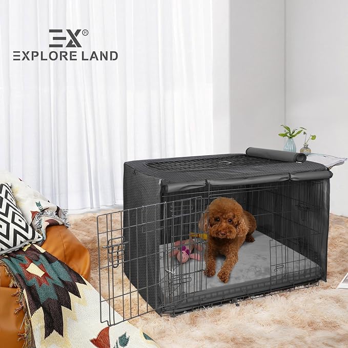 Explore Land Waterproof Dog Bed Cover Machine Washable Fluffy Dog Bed Replacement Cover, 48Lx36Wx4H inch, Gray - Image 8