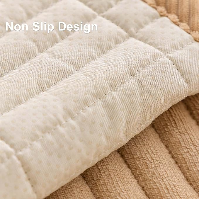 Velvet Washable Dog Couch Cover, Non-Slip Waterproof Pet Sofa Protector for 2-3-Cushion Sectional, L-Shaped Sofa & Loveseat, Machine Washable(1PC/27.6"x70.9",Khaki) - Image 5