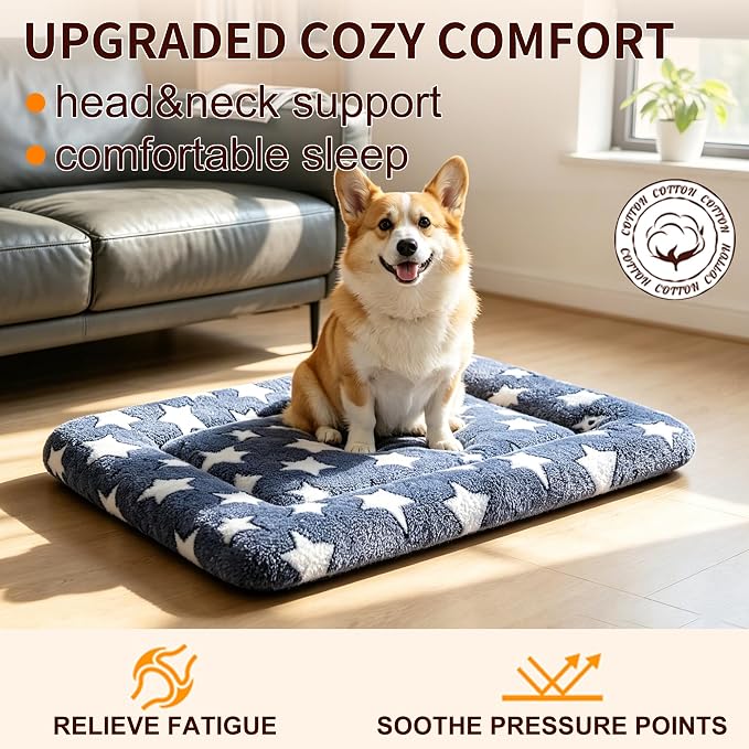 Dog Bed Mat, Reversible Crate Pad & Cute Dog Bed - Machine Washable Kennel Mat with Ultra Soft for Medium Dogs - Image 2
