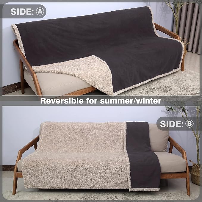Catalonia Waterproof Blanket for Bed, Reversible Leakproof Throw | 60 x 80 Inch, Brown, Washable Protector Cover for Couch and Sofa, Stain Proof Blanket for Pets, Kids and Everyday Spills - Image 6