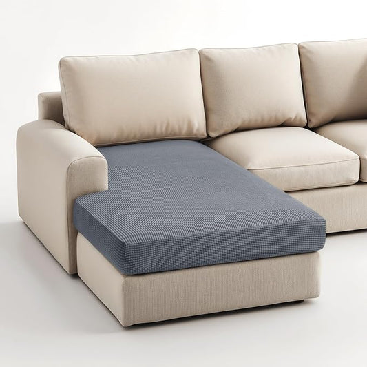 Hokway Stretch Chaise Cover Individual Couch Cushion Slipcovers Reversible Cushion Protector Slipcovers Sofa Cushion Protector Covers (Chaise Cover, Grey) by Hokway