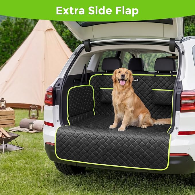 SUV Cargo Liner for Dogs, Upgraded Scratch-proof Leather 14.17" Heightened Side Flaps, 53.15" x40.55" Waterproof Non-Slip Trunk Liner with Bumper Flap, Universal Fit for SUVs Sedans Vans 3-Row SUV - Image 5