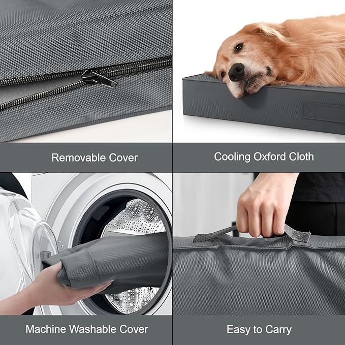 Waterproof Orthopedic Outdoor Dog Bed XL for Extra Large Dogs | Egg Crate Foam for Joint Support, TPU Waterproof Layer, Machine Washable 1680D Oxford Cover, 44 x 32 Inch, Up to 90 lbs - Image 6