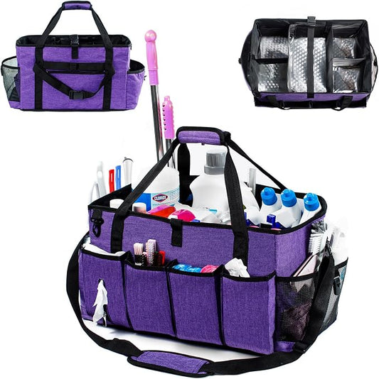 XL Professional Cleaning Caddy for Cleaning Suppliers, 17" Wearable Cleaing Bag for Housekeepers, Cleaning Organizer, Detailing Bag by FRECOLSH